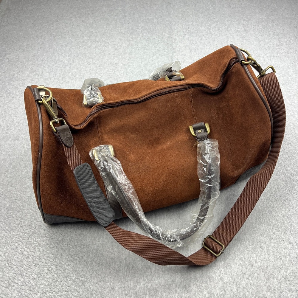 NEW Marlboro Leather Duffle Bag Large Brown Suede Guts Grit Gear Travel 2003 Y2K